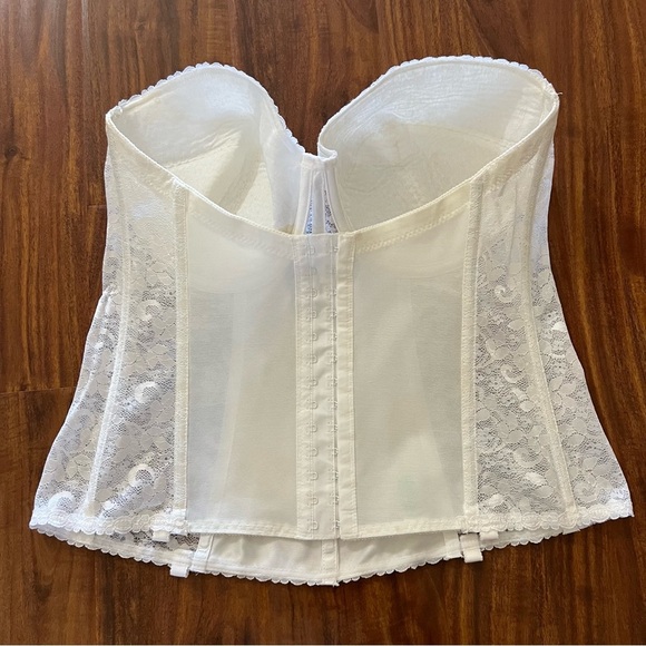 Carnival White Lace Full Coverage Bustier Strapless Bra Corset 423 size 38DD - Picture 4 of 9